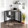 Roman Corner Desk in Espresso Bamboo & Black Metal